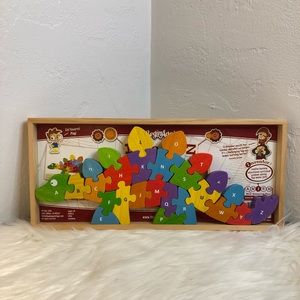 Begin Again Dinosaur Alphabet Wooden Chunky Puzzle Montessori Educational Toys